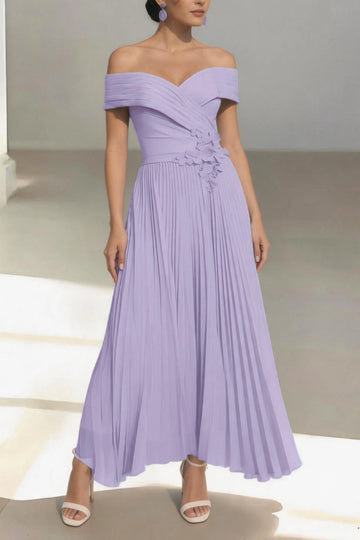 Vedress nude satin midi mother of the bride dress one shoulder big bow sleeveless a-line gown for Ascot race day garden wedding