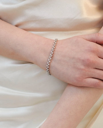 Marquise Leaf CZ Tennis Bracelet