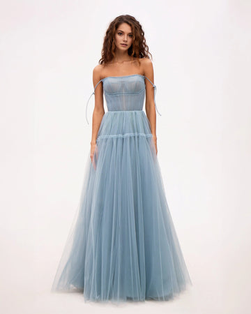 Women's Tulle Prom Homecoming Dress Long A Line Foraml Evening Party Gowns Formal Prom Dresses