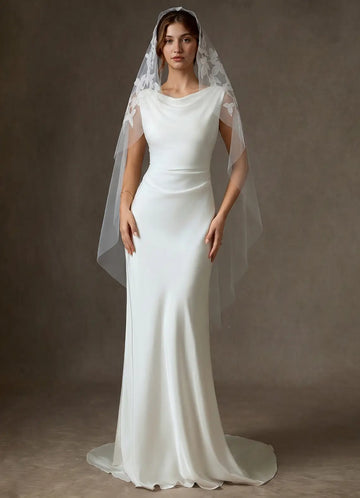 Romantic Sheer Tulle Botanical Lace Fingertip Length Bridal Wedding Veil