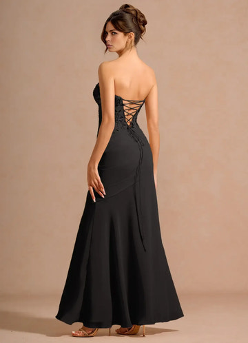 Elegant Sheath Cowl Sleeveless Chiffon Ruched High-slit Slip Evening Dress