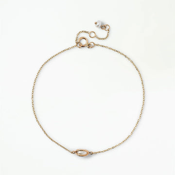 Gold-Tone Oval Pearl-Look Bracelet