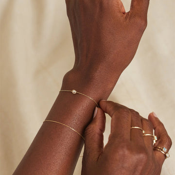 Gold-Tone Oval Pearl-Look Bracelet