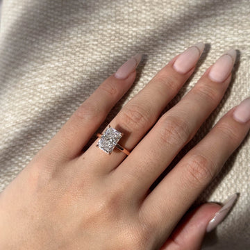 Rose Gold Radiant Cut Solitaire Engagement Ring with Slim Band