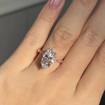 Romantic Rose Gold Double Marquise Cluster Engagement Ring