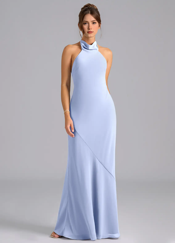 Women's Sheath Mermaid High Neck Chiffon Dress Party Wedding Guest Dresses Bridesmaid Dresses