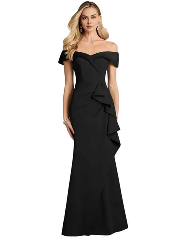 Off-the-Shoulder Ruffle Mermaid Evening Gown | Formal Maxi Dress for Wedding Guest, Prom & Gala