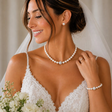 Classic Pearl Bridal Jewelry Set with Crystal Accents