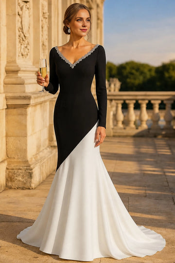 Striking Mermaid Strapless Zip Back Slit Train Prom Dress