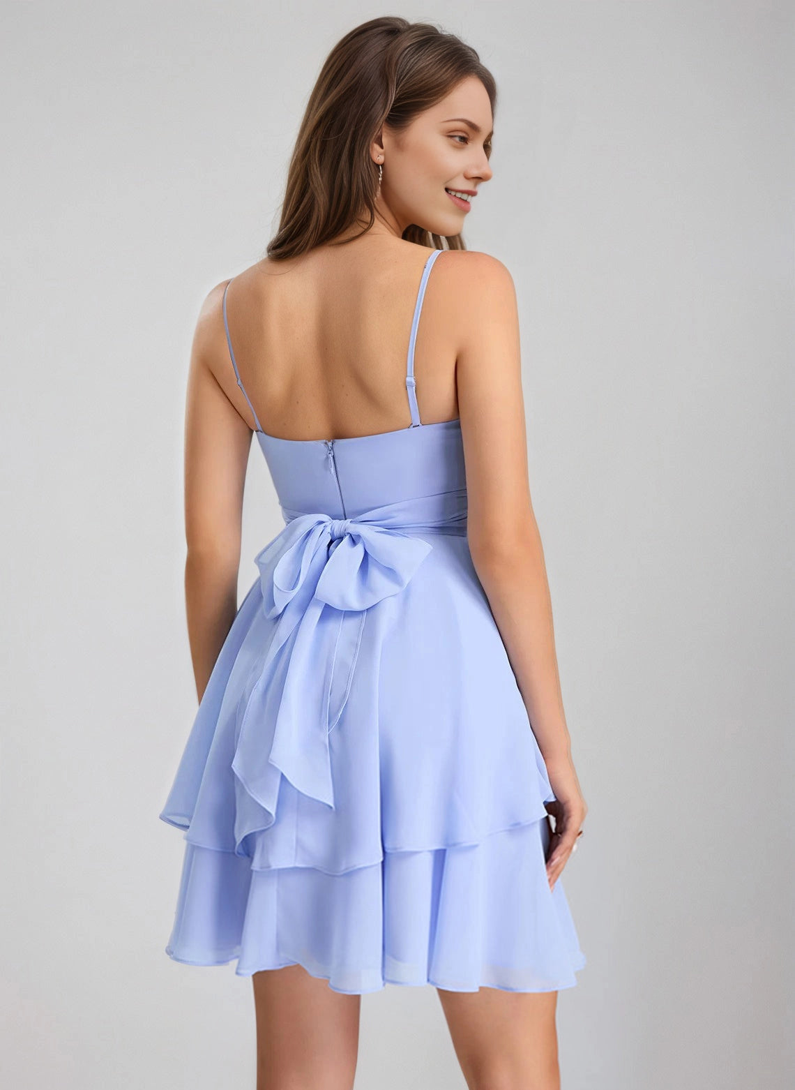 Vedress homecoming dress zipper big bow tied back rear view
