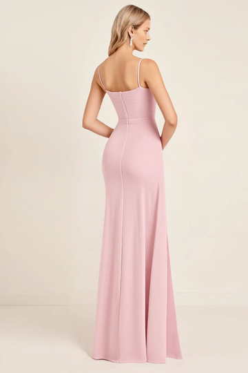 Spaghetti Strap Sweetheart Mermaid Bridesmaid Dress with Ruched Waist