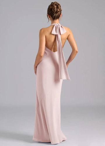 Women's Sheath Mermaid High Neck Chiffon Dress Party Wedding Guest Dresses Bridesmaid Dresses