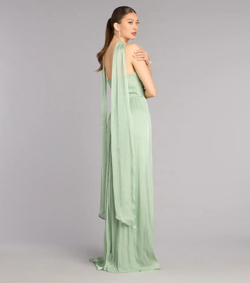 A-Line Sweetheart Neck Sleeveless With Scarf Formal Prom Dress