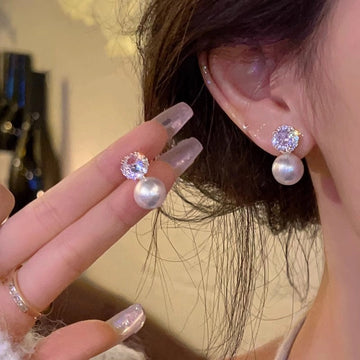 Gold-Tone Pearl Drop Stud Earrings