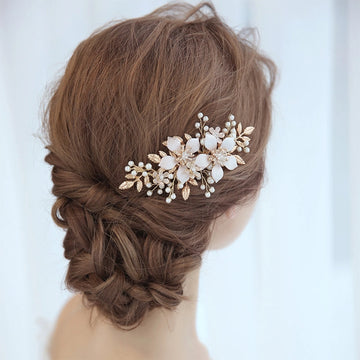 Ivory Floral Pearl Bridal Hairpiece