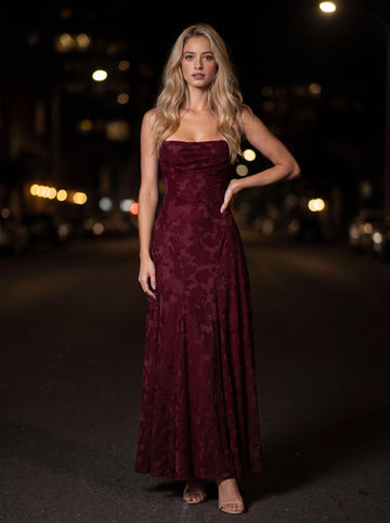Olive‑Green A‑Line Spaghetti‑Strap Lace‑Up‑Back Bridesmaid Dress