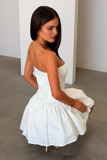 Vedress strapless mini dress back zipper rear view