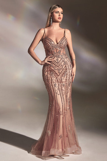 Vestido de sirena de lentejuelas con tirantes finos, escote pronunciado en V, corpiño transparente tipo corsé, encaje adornado, vestido formal de fiesta de graduación y para invitadas de boda