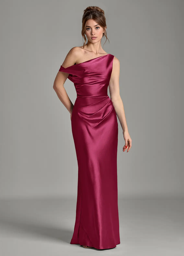 Women's Mermaid Off the Shoulder Metallic Satin Dress Silky Evening Gown for Wedding Formal Party Bridesmaid Dresses