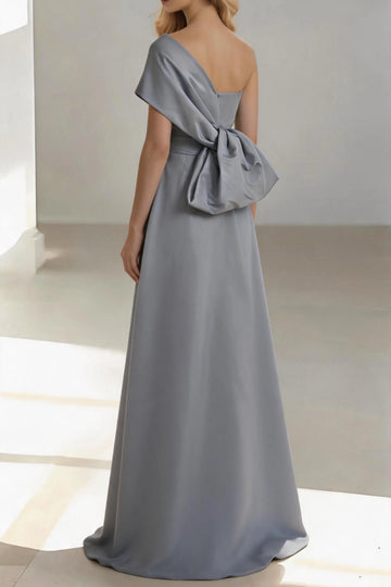 Glam Mermaid One Shoulder Sleeveless Zip Back Floor Length Mother Of The Bride Dress