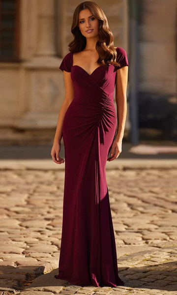 Elegant Mermaid Sweetheart Neck Jersey Mother of the Bride Dress Floor Length Ruched Evening Dress