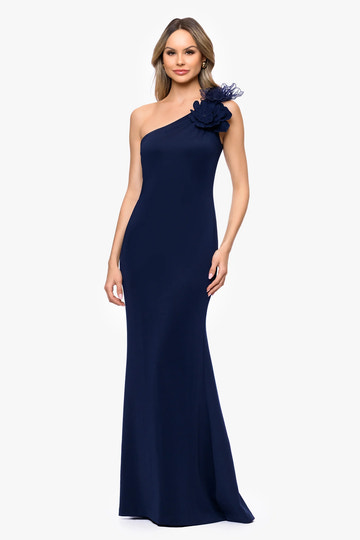 Elegant One-Shoulder Mermaid Formal Gown with 3D Floral Embellishment Mother of the Bride Dress