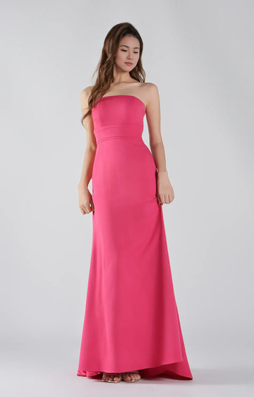 Glamorous Mermaid Strapless Sleeveless Floor Length Bow Back Evening Dress