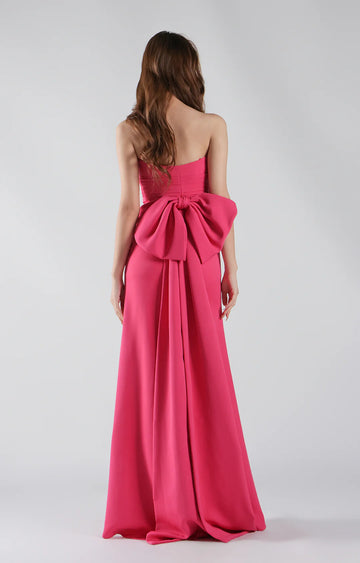 Glamorous Mermaid Strapless Sleeveless Floor Length Bow Back Evening Dress