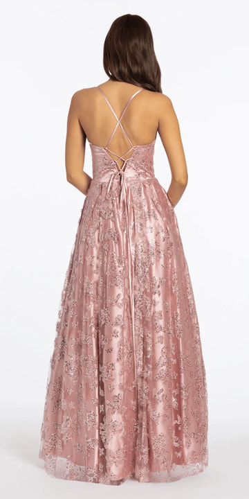 Vestido de Noche Romántico, de Gala, con Mariposas Brillantes, Escote Corazón, Espalda Abierta y Lentejuelas, hasta el Suelo, para Fiesta de Graduación