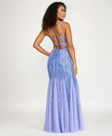 Mermaid Sweetheart Floor Length Pattern Sequin Prom Dress Tulle Hem Evening Gown