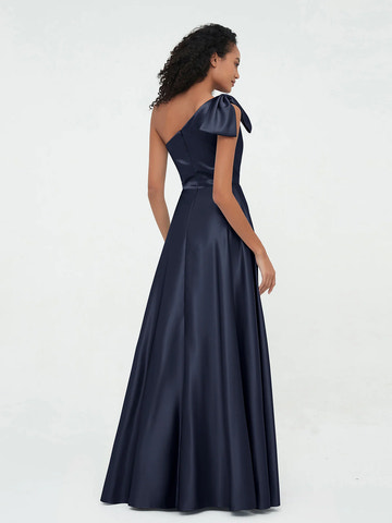 Boat Neck Flutter Sleeve Chiffon A-Line Bridesmaid Maxi Dress with Waist Tie & Pockets