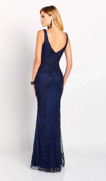 Sleek Mermaid One Shoulder Beaded Lace Floor Length Formal Evening Gown