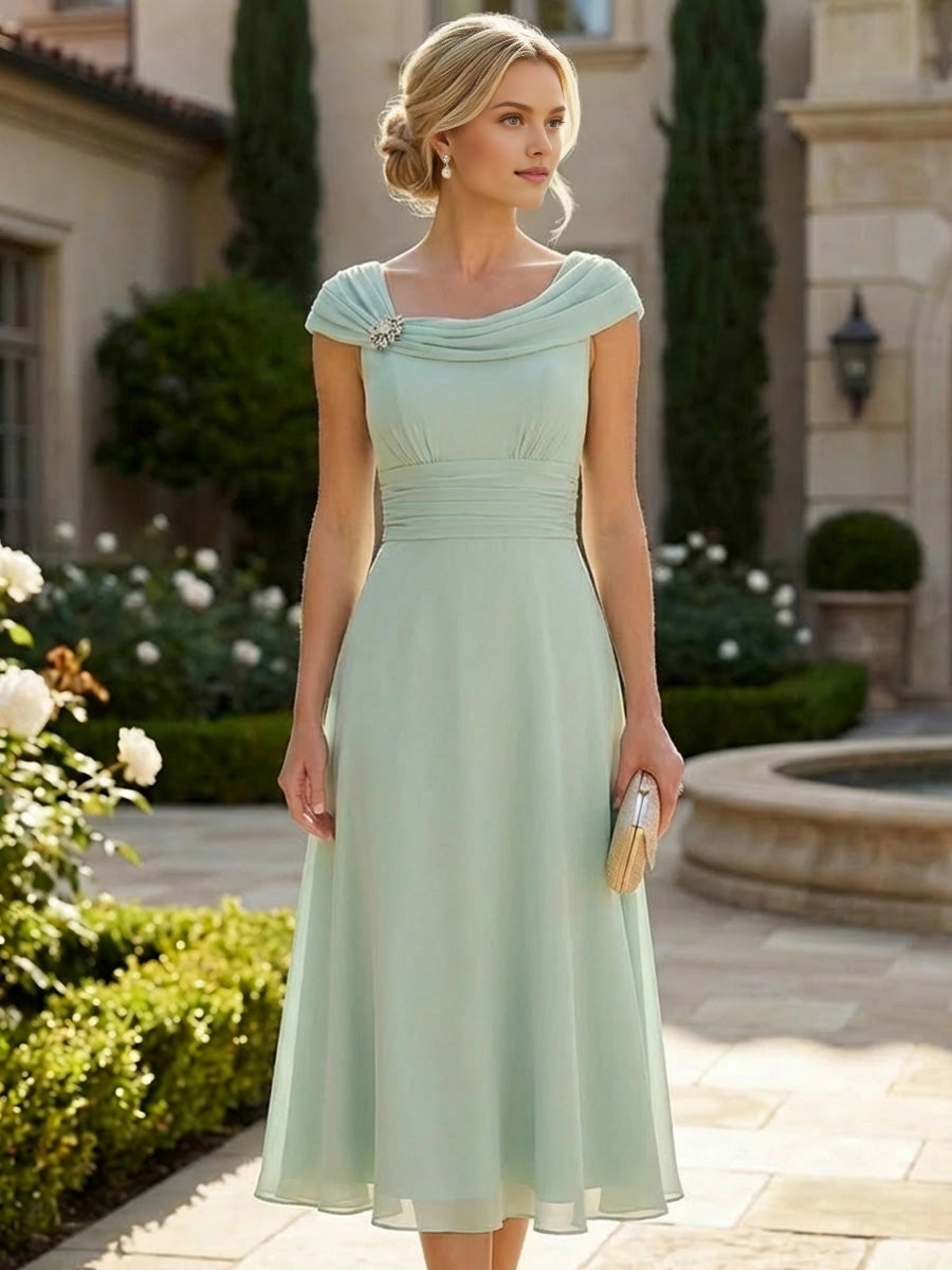 vedress sage green a line floor length wedding guest dress stand collar cap sleeve satin chiffon gown