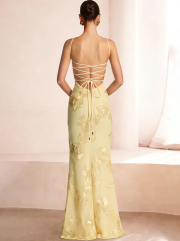 Vestidos de Fiesta de Vaina/Columna Escote Corazón sin Mangas con Aplicaciones de Flores Corte Sirena