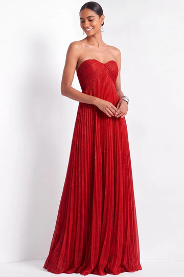 Dreamy A Line Sweetheart Neck Strapless Zipper Back Floor Length Prom Dress