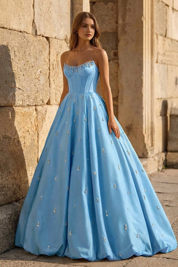 Radiant Ball Gown Sweetheart Strapless Lace-Up Floor Length Prom Dress