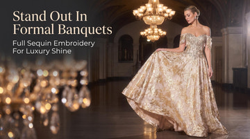 Stand Out As The Mother of The Bride: Luxe Off-The-Shoulder Sequin Formal Gowns That Steal Gentle Spotlight
