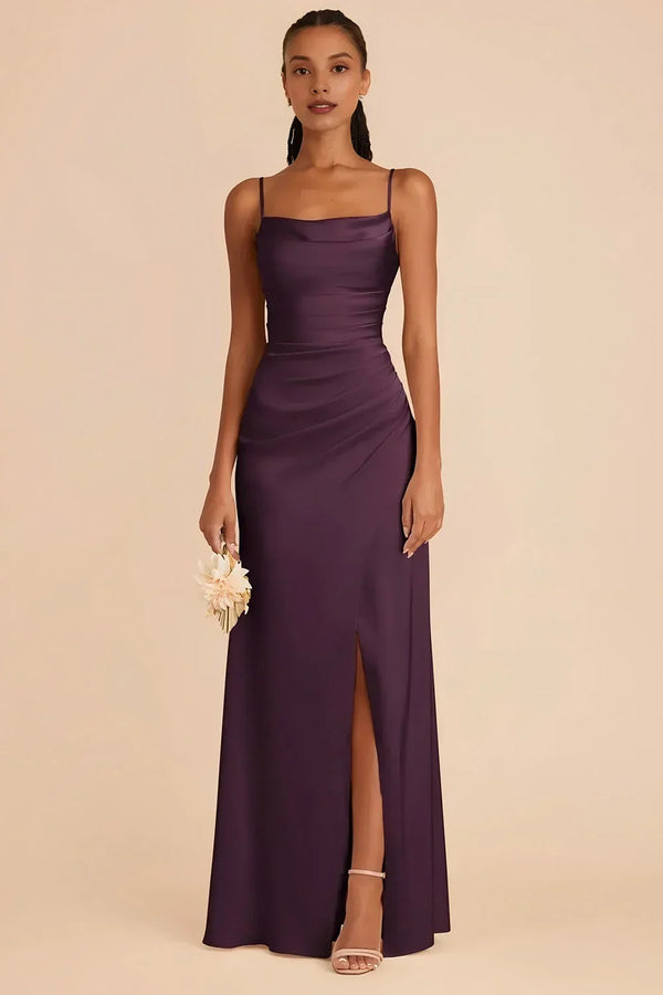 Floor length chiffon bridesmaid dress