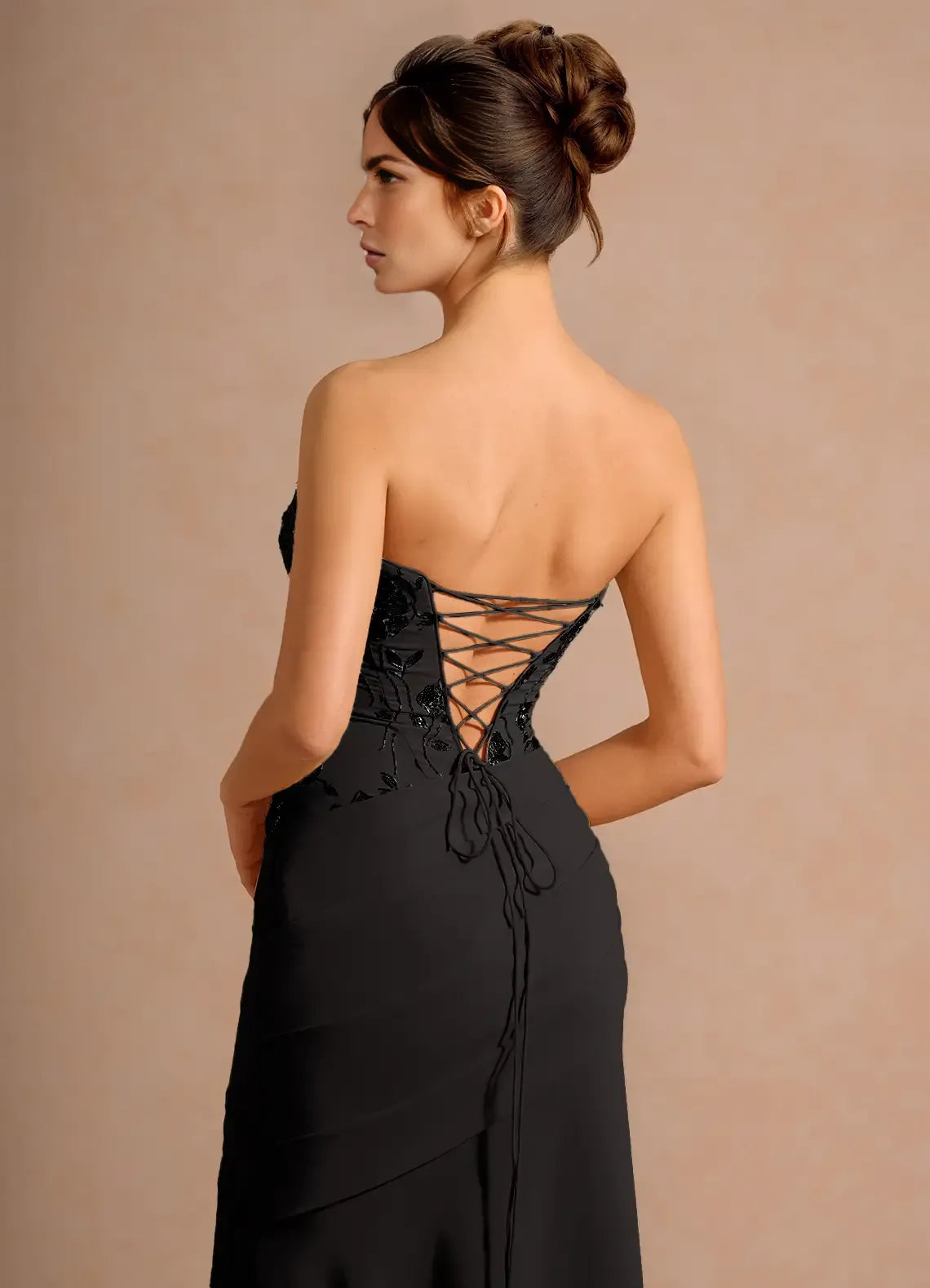 Elegant Sheath Cowl Sleeveless Chiffon Ruched High-slit Slip Evening Dress
