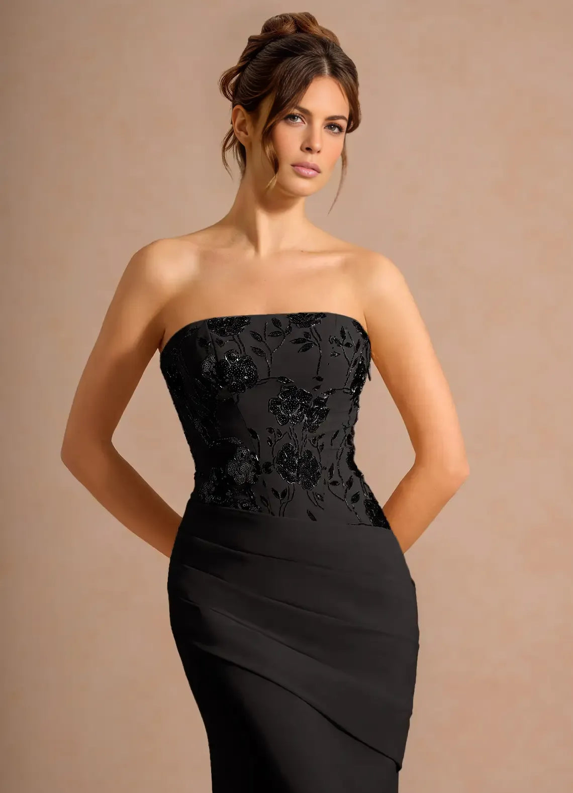 Elegant Sheath Cowl Sleeveless Chiffon Ruched High-slit Slip Evening Dress
