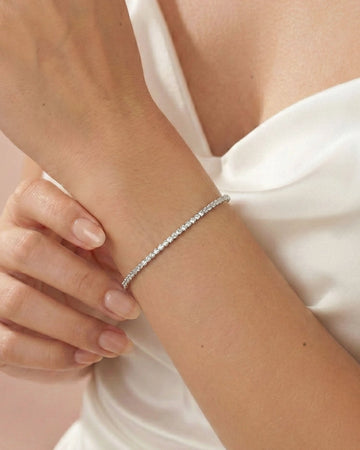 Dainty Silver CZ Tennis Bracelet