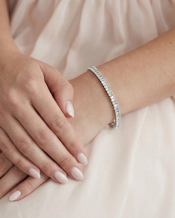 Eliza Emerald-Cut CZ Tennis Bracelet