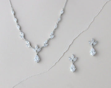 Marquise Leaf Crystal Jewelry Set