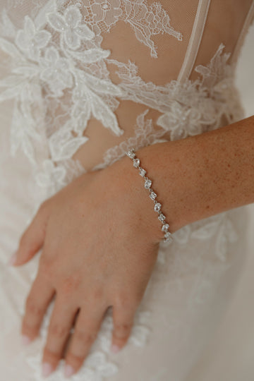 Silver Marquise Crystal Bracelet