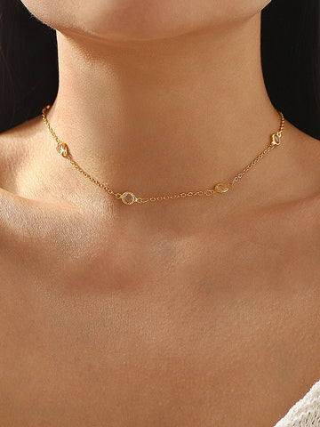 Gold Pearl and Crystal Bridal Backdrop Necklace