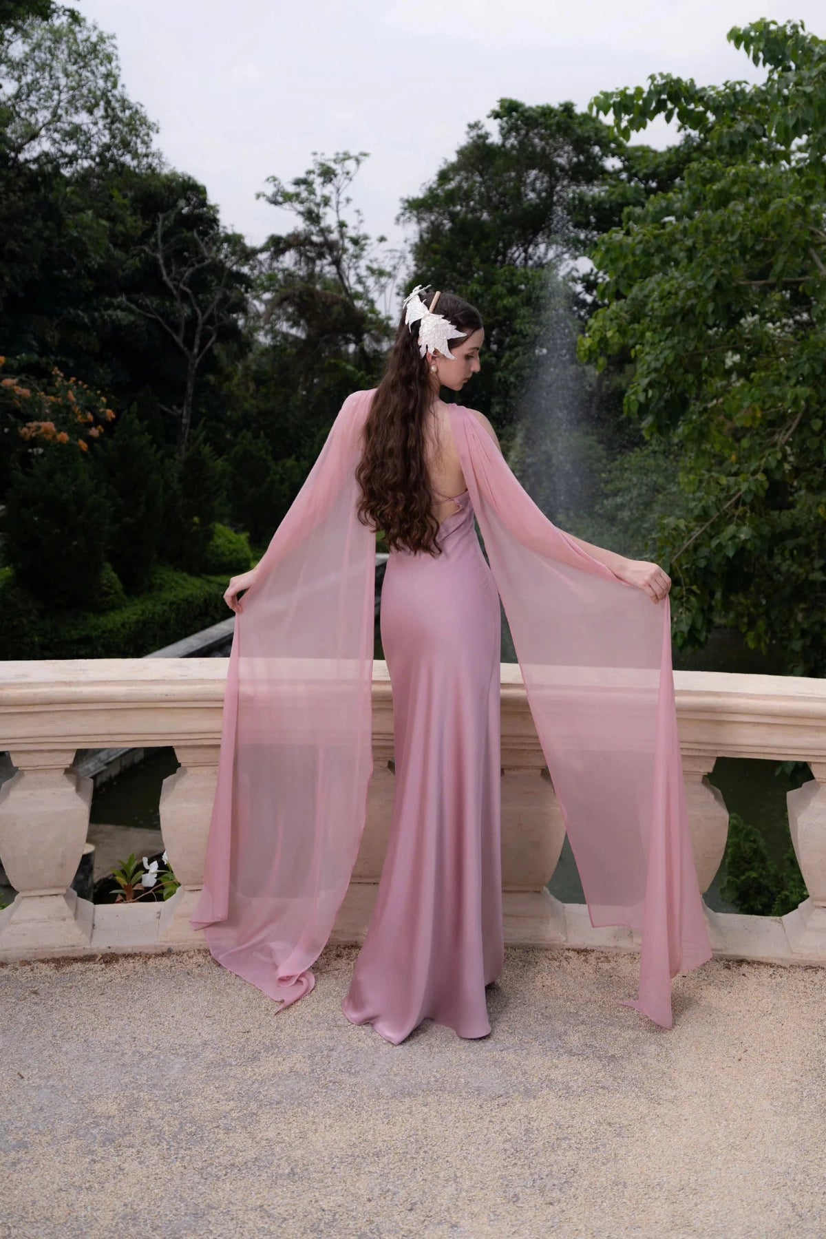 Luxury Mermaid Halter Sleeveless V‑Open Deep‑V‑Back Train Wedding Dress