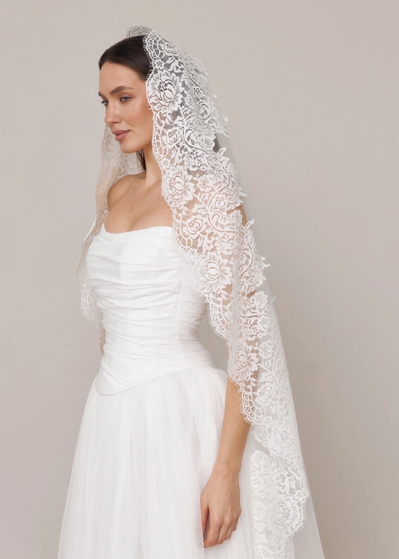 Dreamy A-line Strapless Cape Sleeve Corset Back Floor-length Wedding Dress