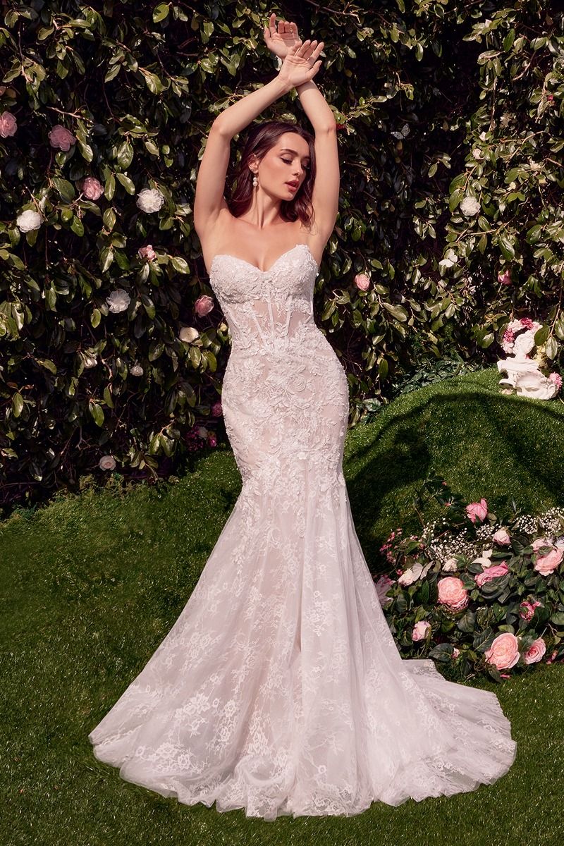 Lace Mermaid Sweetheart Detachable Off Shoulder Train Wedding Dress