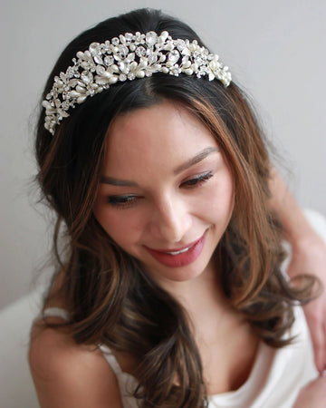 Audra Pearl and Crystal Bridal Tiara