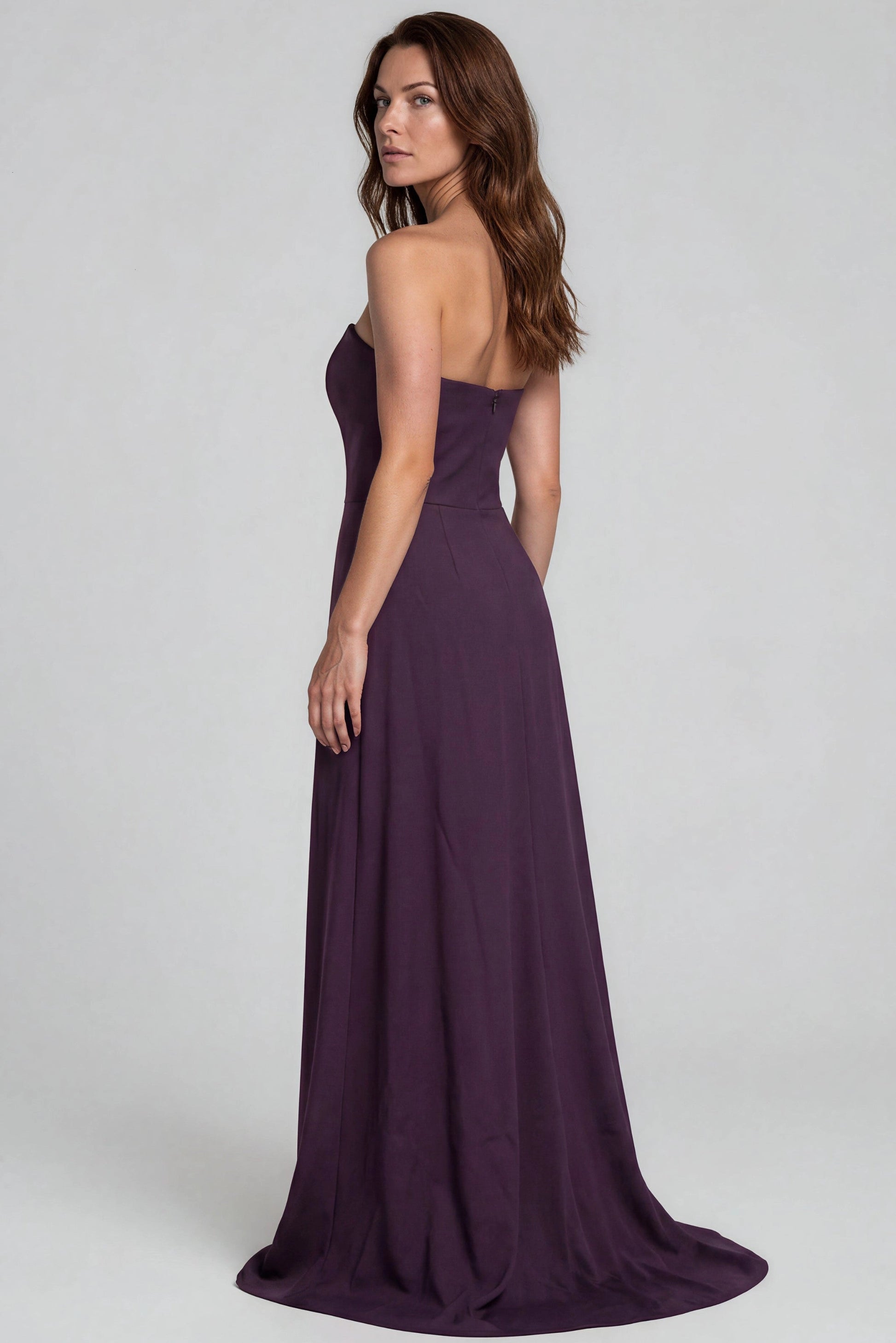 Dramatic A-Line Strapless Sleeveless Classic Back Floor-Length Floral Evening Dress